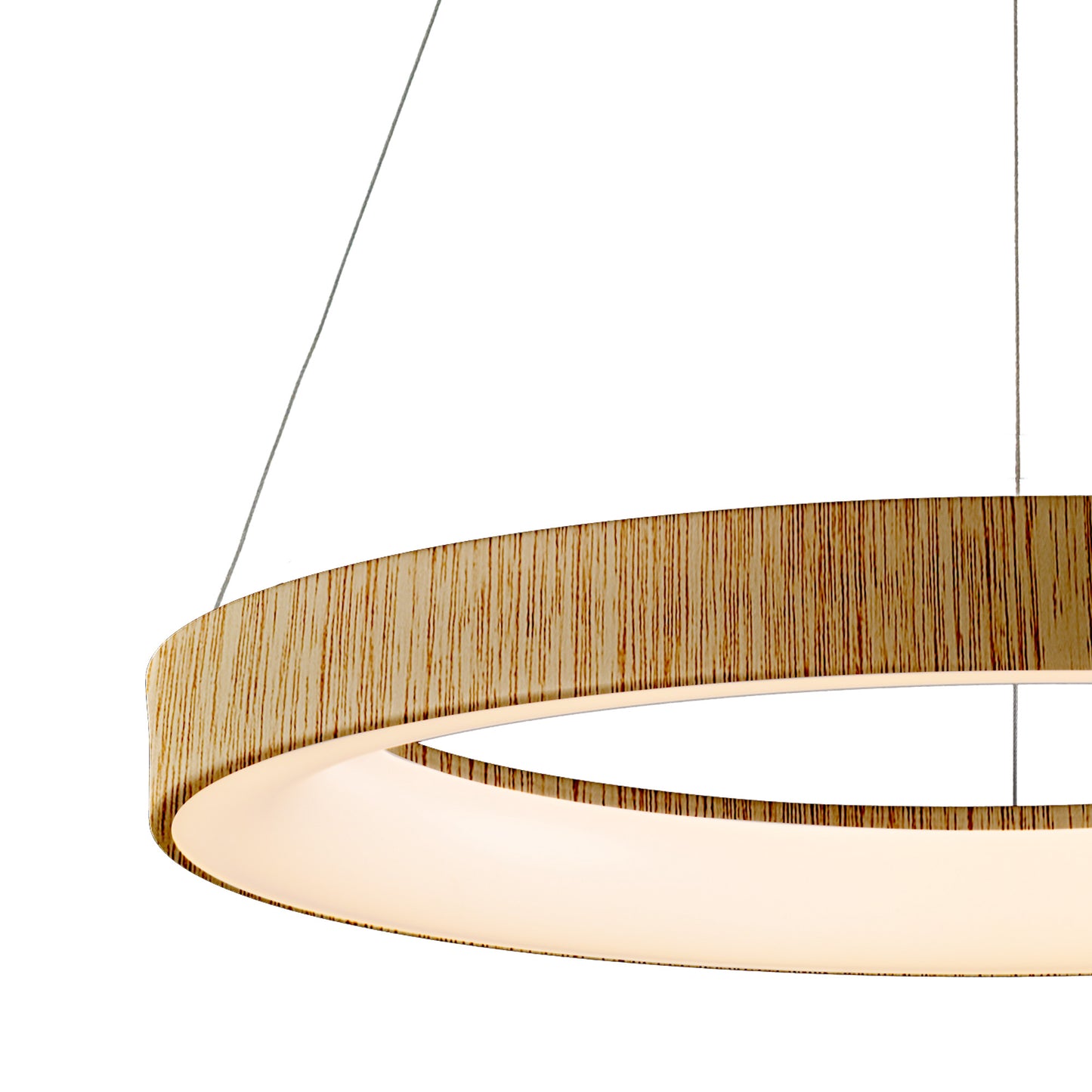 Niseko II Ring Pendant 65cm 50W LED, 2700K-5000K Tuneable, 3760lm, Remote Control & APP, Wood, 3yrs Warranty by Mantra