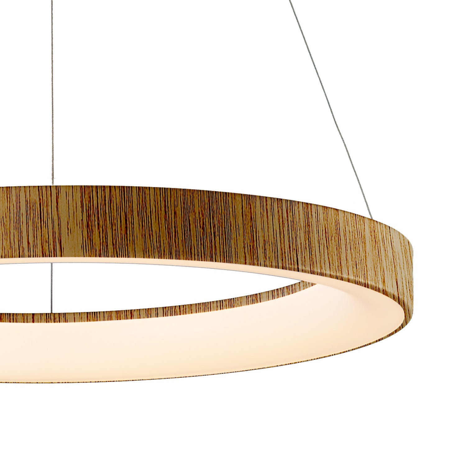 Niseko II Ring Pendant 65cm 50W LED, 2700K-5000K Tuneable, 3760lm, Remote Control & APP, Wood, 3yrs Warranty by Mantra