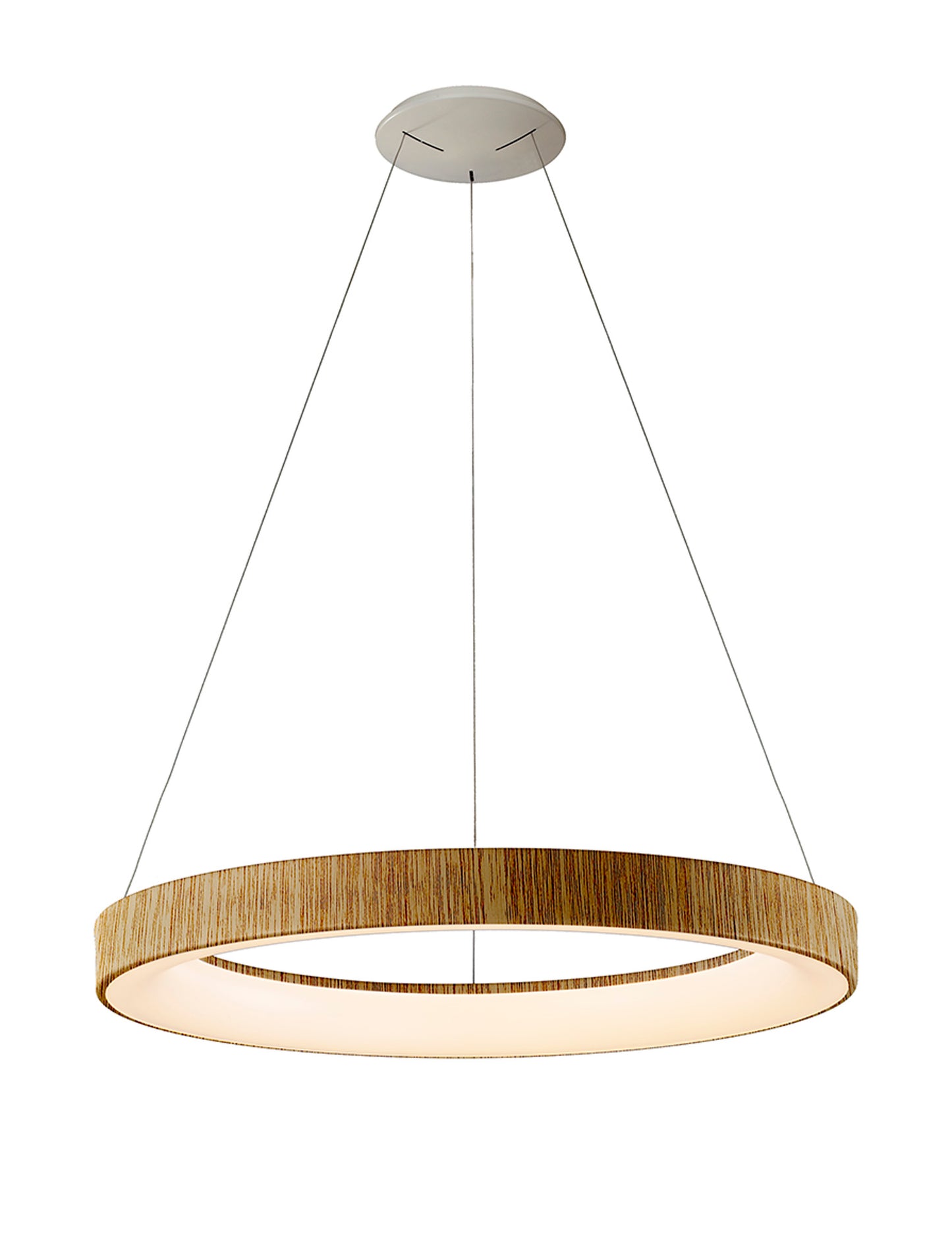 Niseko II Ring Pendant 65cm 50W LED, 2700K-5000K Tuneable, 3760lm, Remote Control & APP, Wood, 3yrs Warranty by Mantra