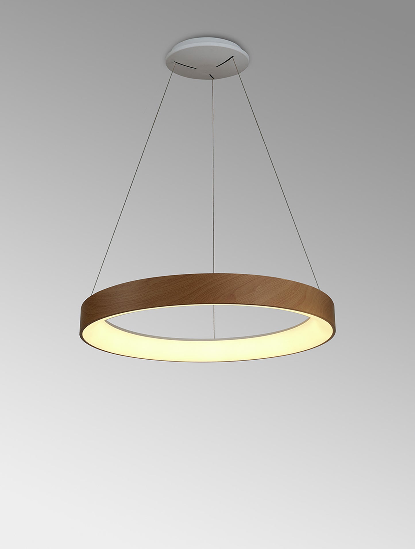 Niseko II Ring Pendant 50cm 40W LED, 2700K-5000K Tuneable, 2950lm, Remote Control & APP, Wood, 3yrs Warranty by Mantra