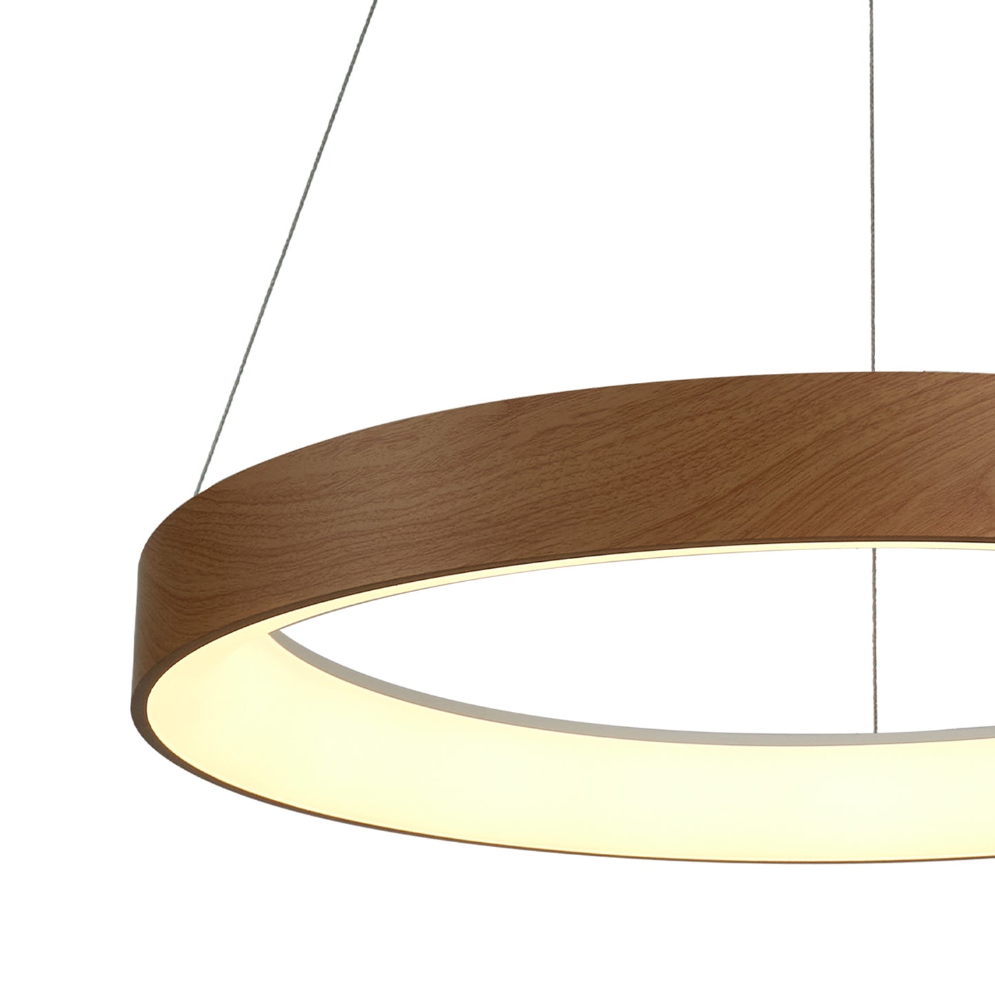 Niseko II Ring Pendant 50cm 40W LED, 2700K-5000K Tuneable, 2950lm, Remote Control & APP, Wood, 3yrs Warranty by Mantra