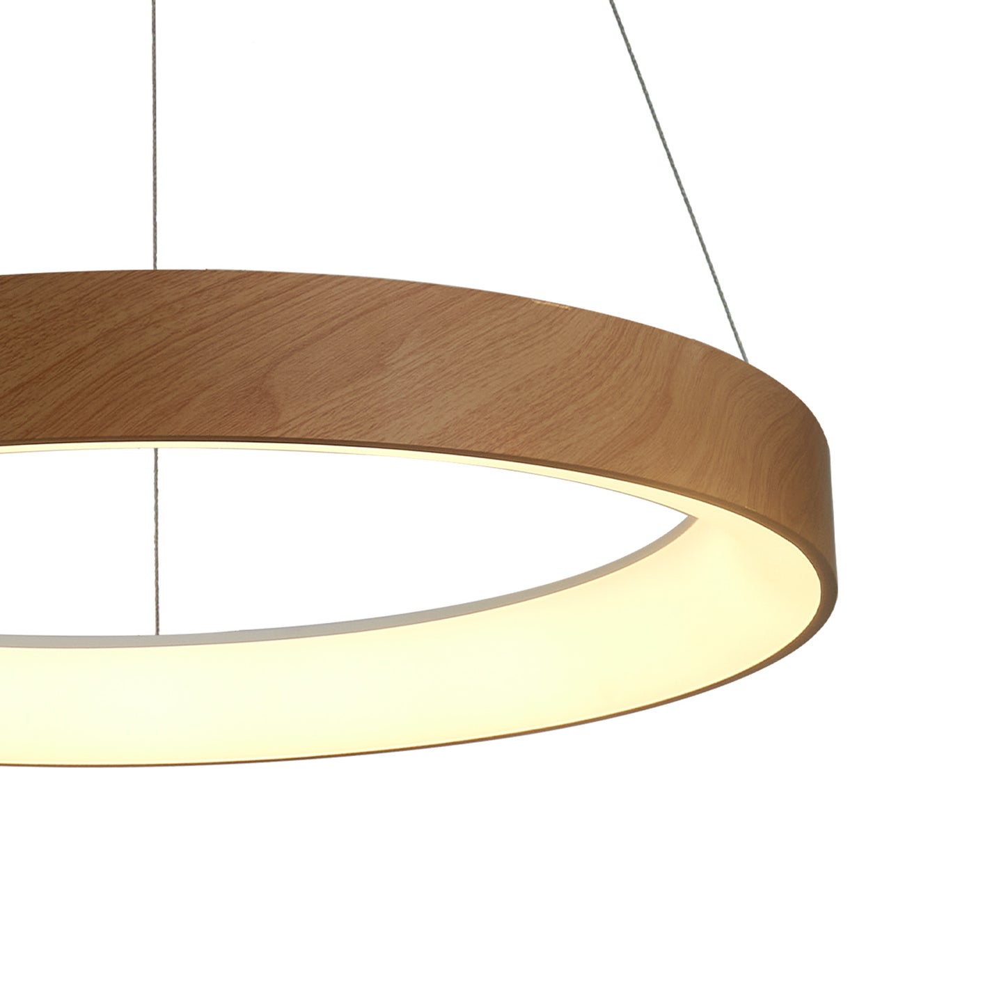 Niseko II Ring Pendant 50cm 40W LED, 2700K-5000K Tuneable, 2950lm, Remote Control & APP, Wood, 3yrs Warranty by Mantra