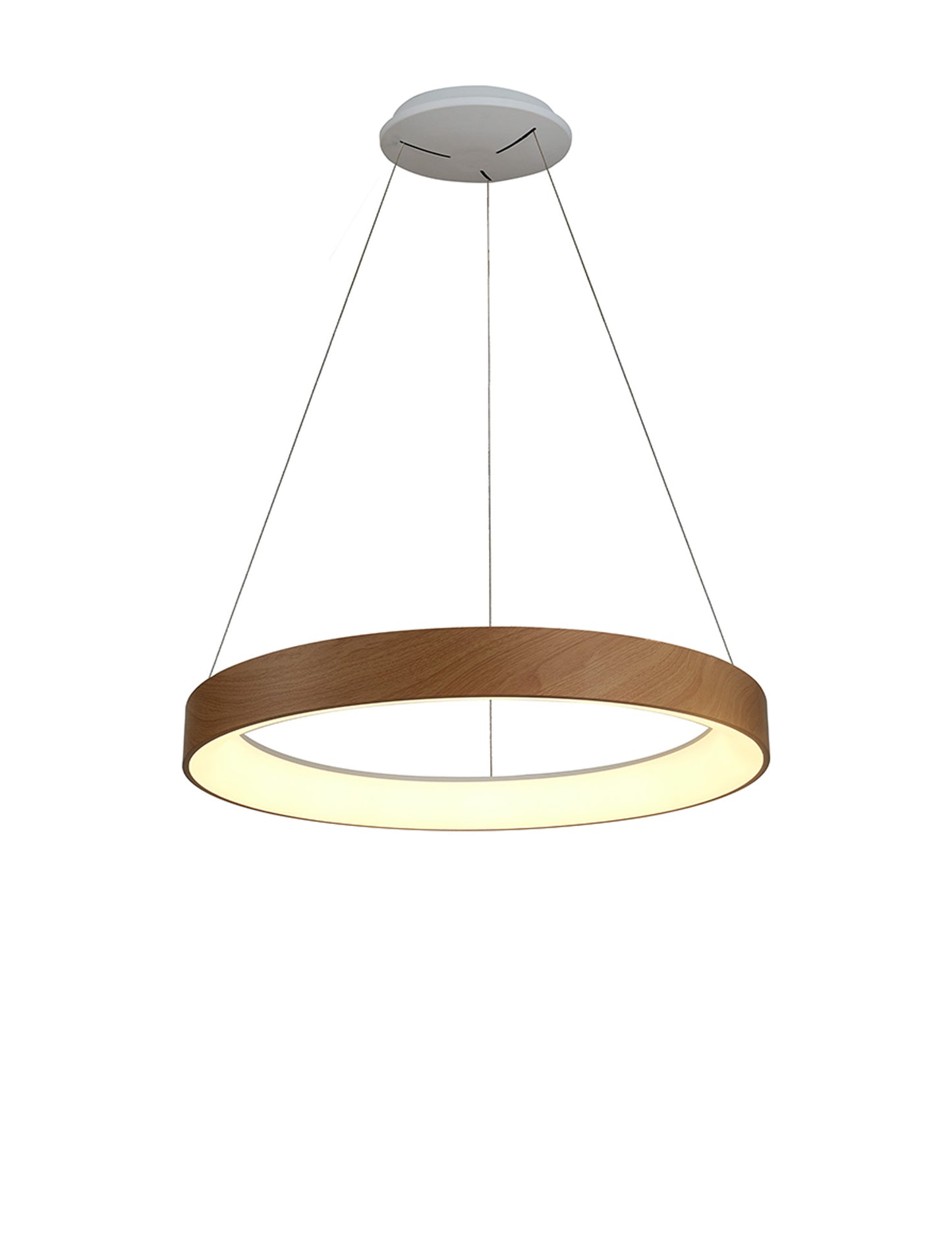 Niseko II Ring Pendant 50cm 40W LED, 2700K-5000K Tuneable, 2950lm, Remote Control & APP, Wood, 3yrs Warranty by Mantra