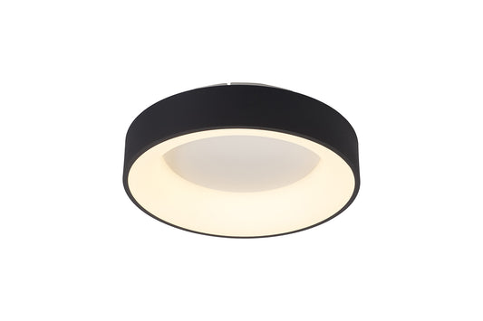 Niseko II Ring Ceiling 38cm 30W LED, 2700K-5000K Tuneable, 2250lm, Remote Control & APP, Black, 3yrs Warranty by Mantra