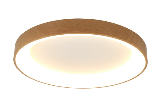 Niseko II Ring Ceiling 65cm 50W LED, 2700K-5000K Tuneable, 3760lm, Remote Control & APP, Wood, 3yrs Warranty by Mantra