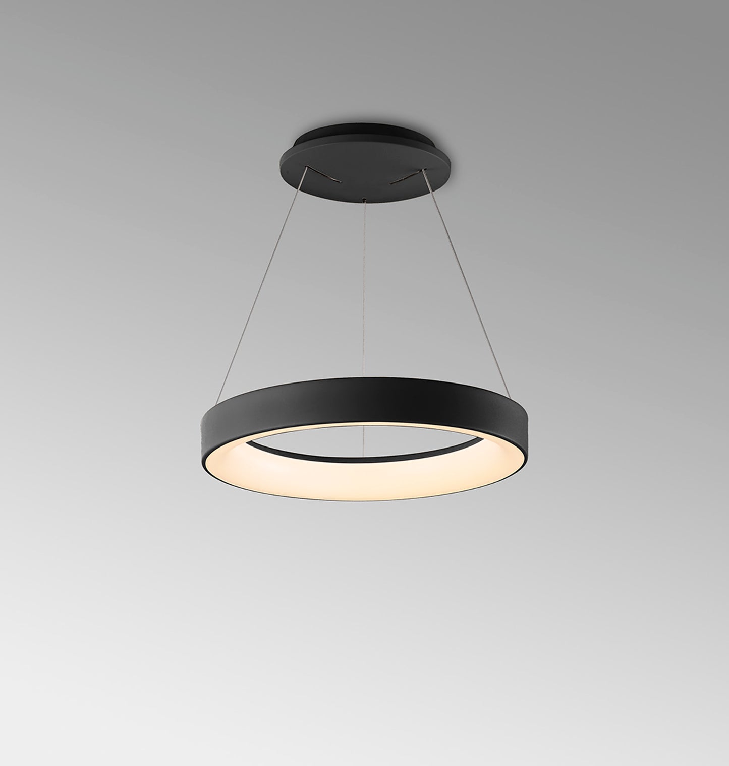 Niseko II Ring Pendant 38cm 30W LED, 2700K-5000K Tuneable, 2250lm, Remote Control & APP, Black, 3yrs Warranty by Mantra