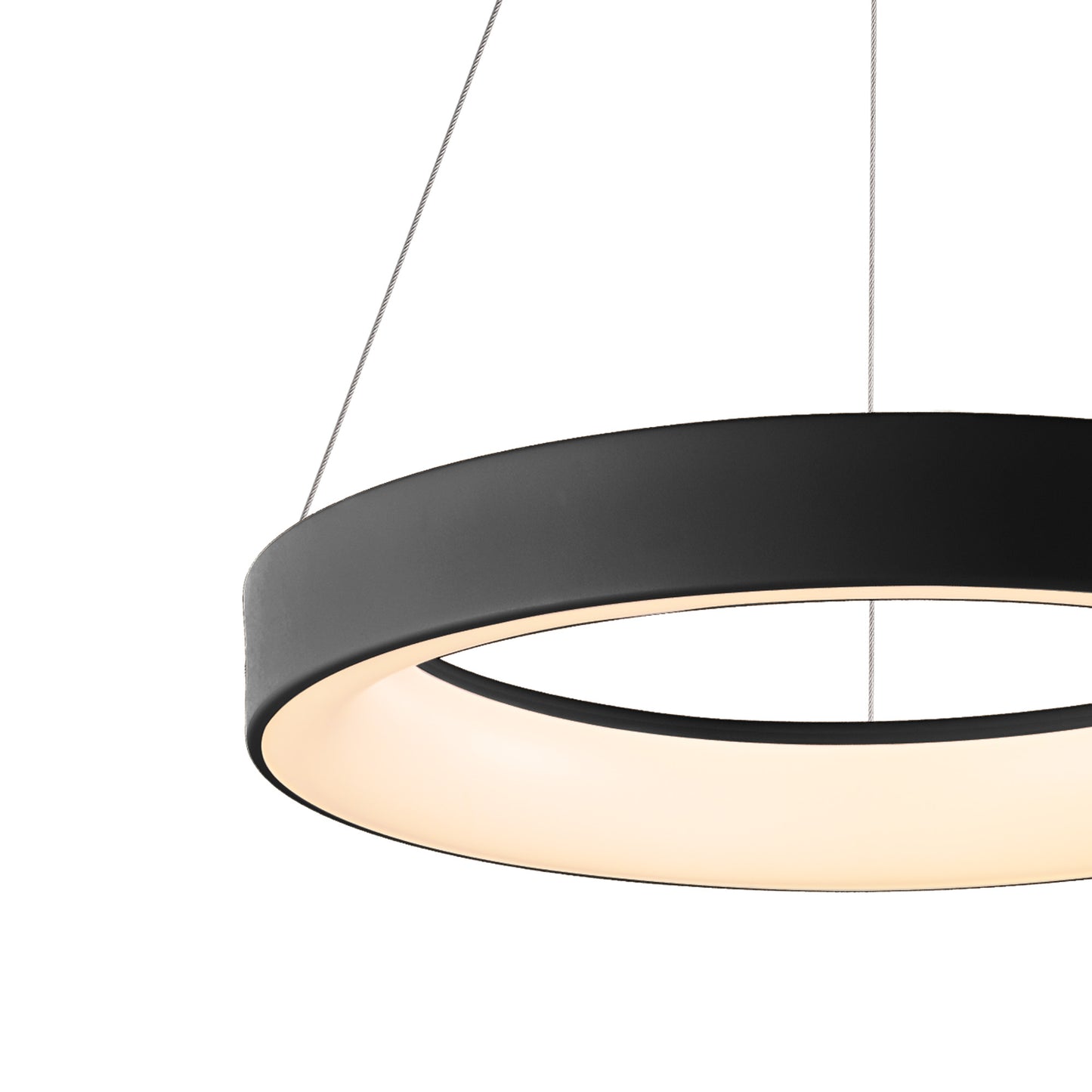 Niseko II Ring Pendant 38cm 30W LED, 2700K-5000K Tuneable, 2250lm, Remote Control & APP, Black, 3yrs Warranty by Mantra