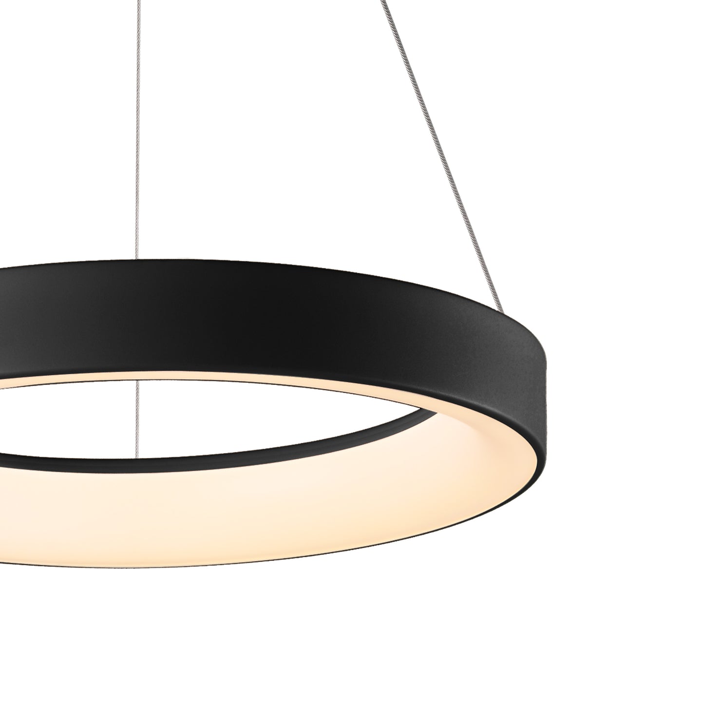 Niseko II Ring Pendant 38cm 30W LED, 2700K-5000K Tuneable, 2250lm, Remote Control & APP, Black, 3yrs Warranty by Mantra