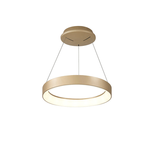 Niseko II Ring Pendant 38cm 30W LED, 2700K-5000K Tuneable, 2250lm, Remote Control & APP, Gold, 3yrs Warranty by Mantra