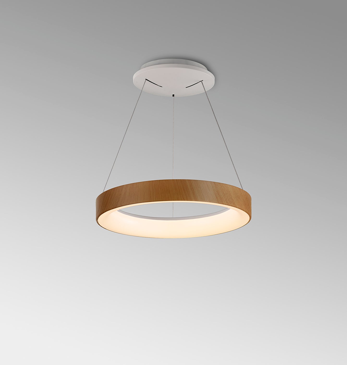 Niseko II Ring Pendant 38cm 30W LED, 2700K-5000K Tuneable, 2250lm, Remote Control & APP, Wood, 3yrs Warranty by Mantra