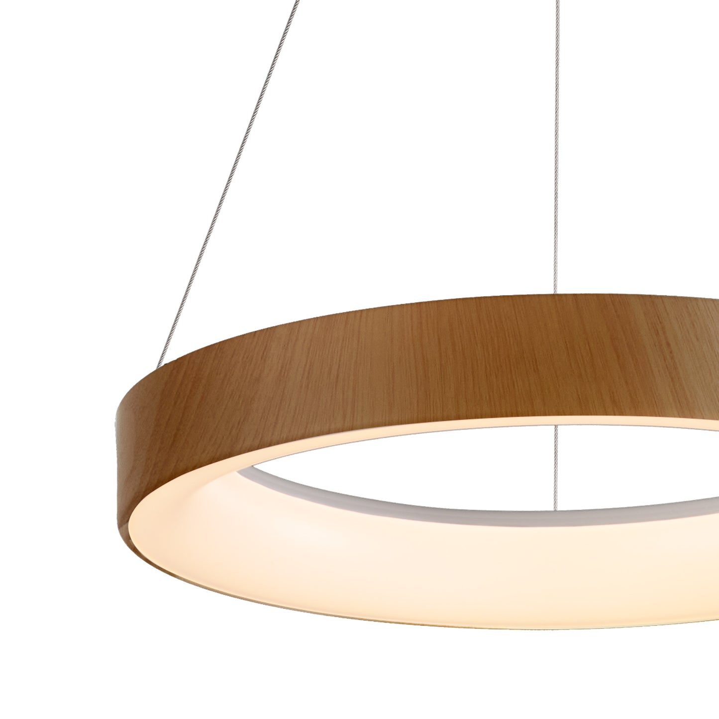 Niseko II Ring Pendant 38cm 30W LED, 2700K-5000K Tuneable, 2250lm, Remote Control & APP, Wood, 3yrs Warranty by Mantra