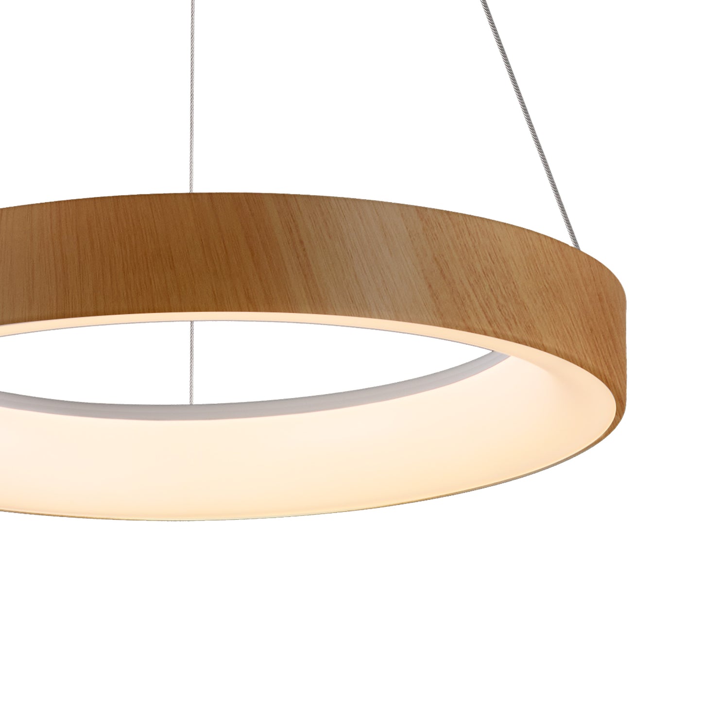 Niseko II Ring Pendant 38cm 30W LED, 2700K-5000K Tuneable, 2250lm, Remote Control & APP, Wood, 3yrs Warranty by Mantra