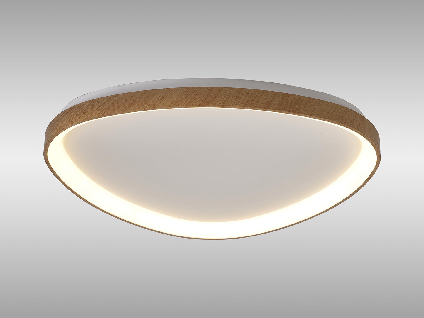 Niseko II Triangular Ceiling 61cm 50W LED, 2700K-5000K Tuneable, 3000lm, Remote Control, Wood, 3yrs Warranty by Mantra