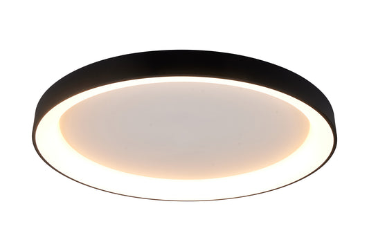 Niseko II Ring Ceiling 90cm 78W LED, 2700K-5000K Tuneable, 6200lm, Remote Control, Black, 3yrs Warranty by Mantra