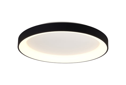 Niseko II Ring Ceiling 78cm 58W LED, 2700K-5000K Tuneable, 4700lm, Remote Control, Black, 3yrs Warranty by Mantra