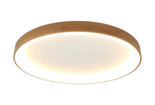 Niseko II Ring Ceiling 90cm 78W LED, 2700K-5000K Tuneable, 6200lm, Remote Control, Wood, 3yrs Warranty by Mantra