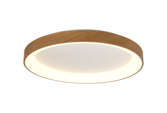 Niseko II Ring Ceiling 78cm 58W LED, 2700K-5000K Tuneable, 4700lm, Remote Control, Wood, 3yrs Warranty by Mantra