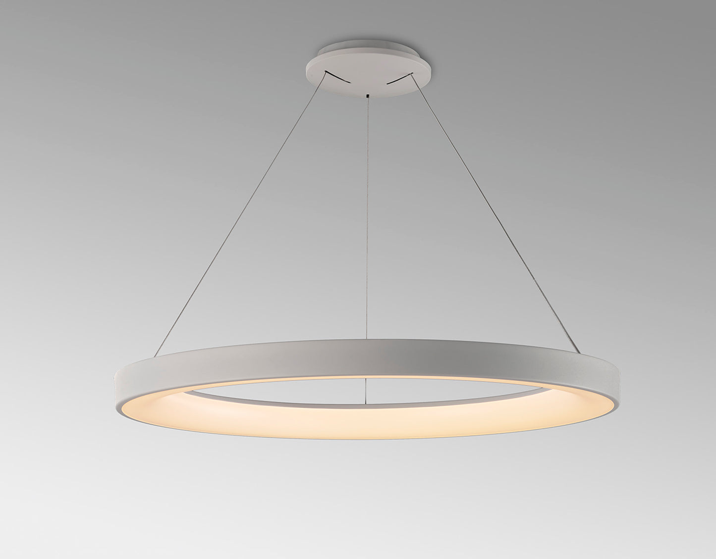 Niseko II Ring Pendant 90cm 66W LED, 2700K-5000K Tuneable, 5440lm, Remote Control, White, 3yrs Warranty by Mantra