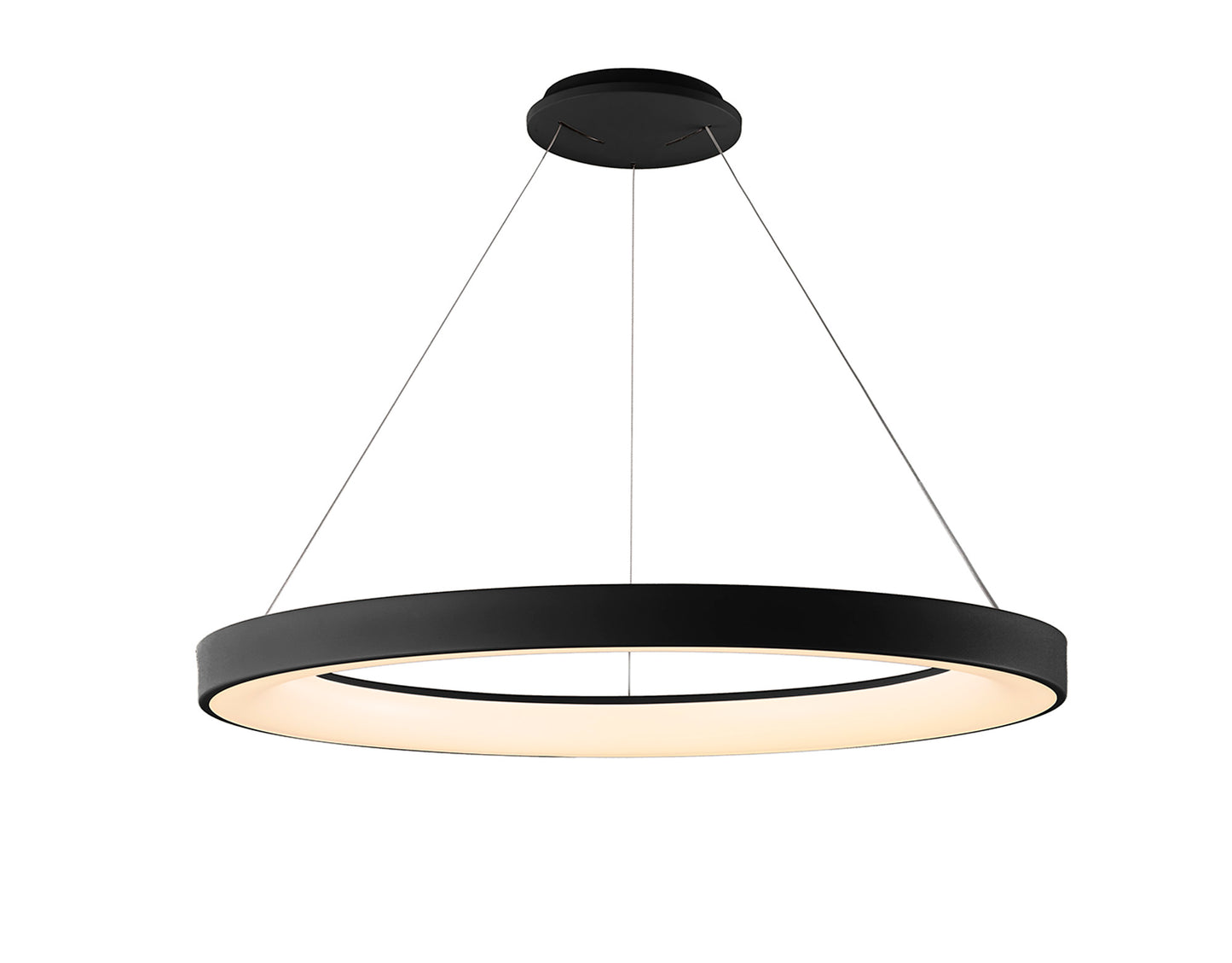 Niseko II Ring Pendant 90cm 66W LED, 2700K-5000K Tuneable, 5440lm, Remote Control, Black, 3yrs Warranty by Mantra