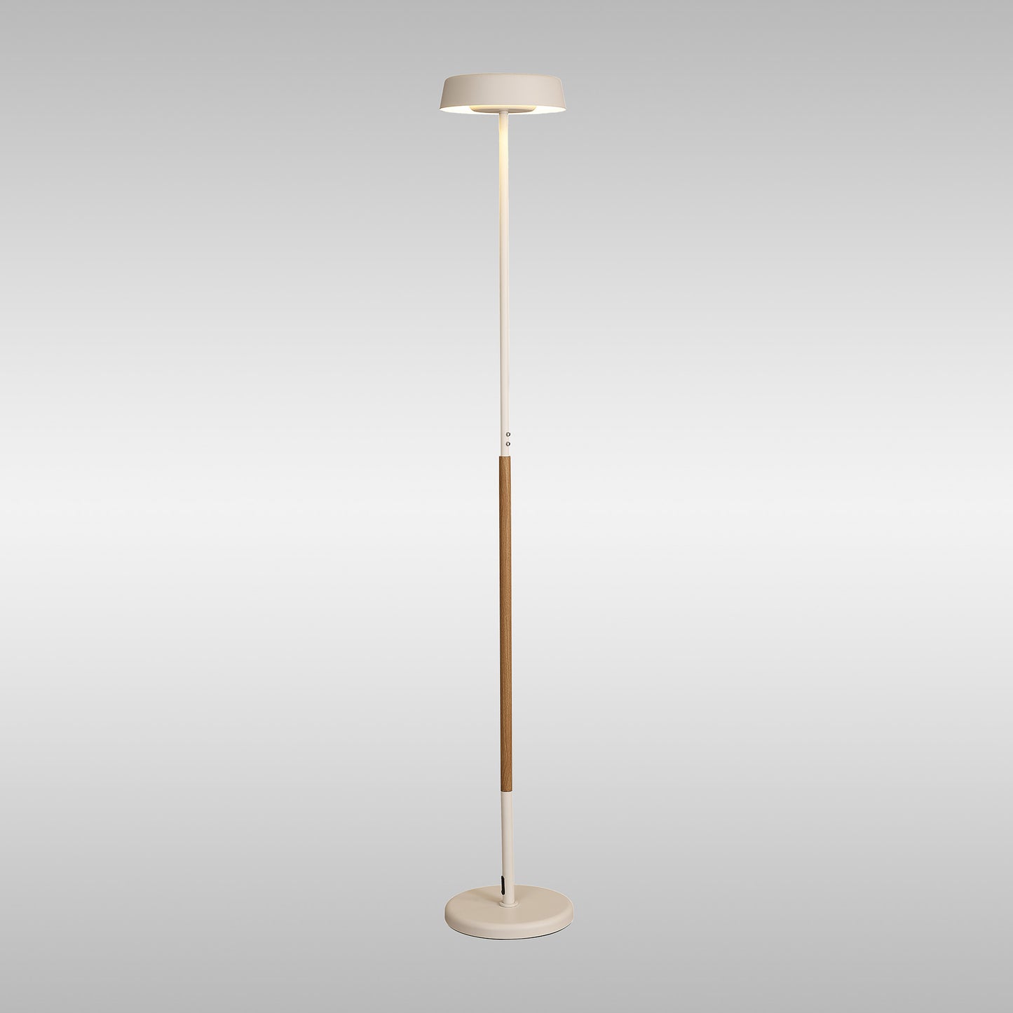 Noa II Floor Lamp 2 Light 15W Down 15W Up LED 3000K, 2800lm, Touch Dimmer, White/Beech, 3yrs Warranty by Mantra