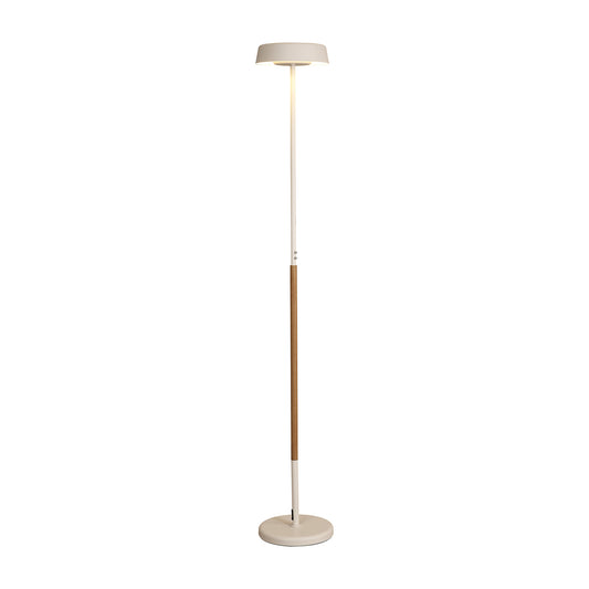 Noa II Floor Lamp 2 Light 15W Down 15W Up LED 3000K, 2800lm, Touch Dimmer, White/Beech, 3yrs Warranty by Mantra