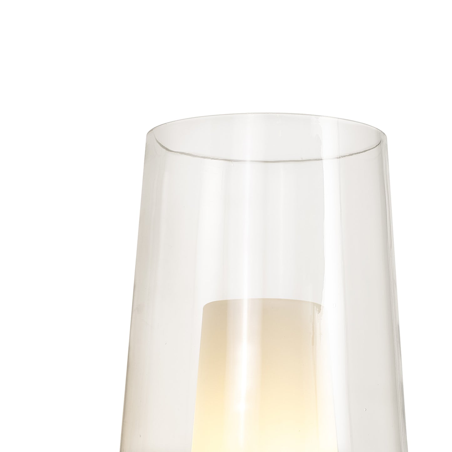 Nora Wall Lamp, 1 Light E27, White/Wood/Clear Glass With Frosted Inner by Mantra