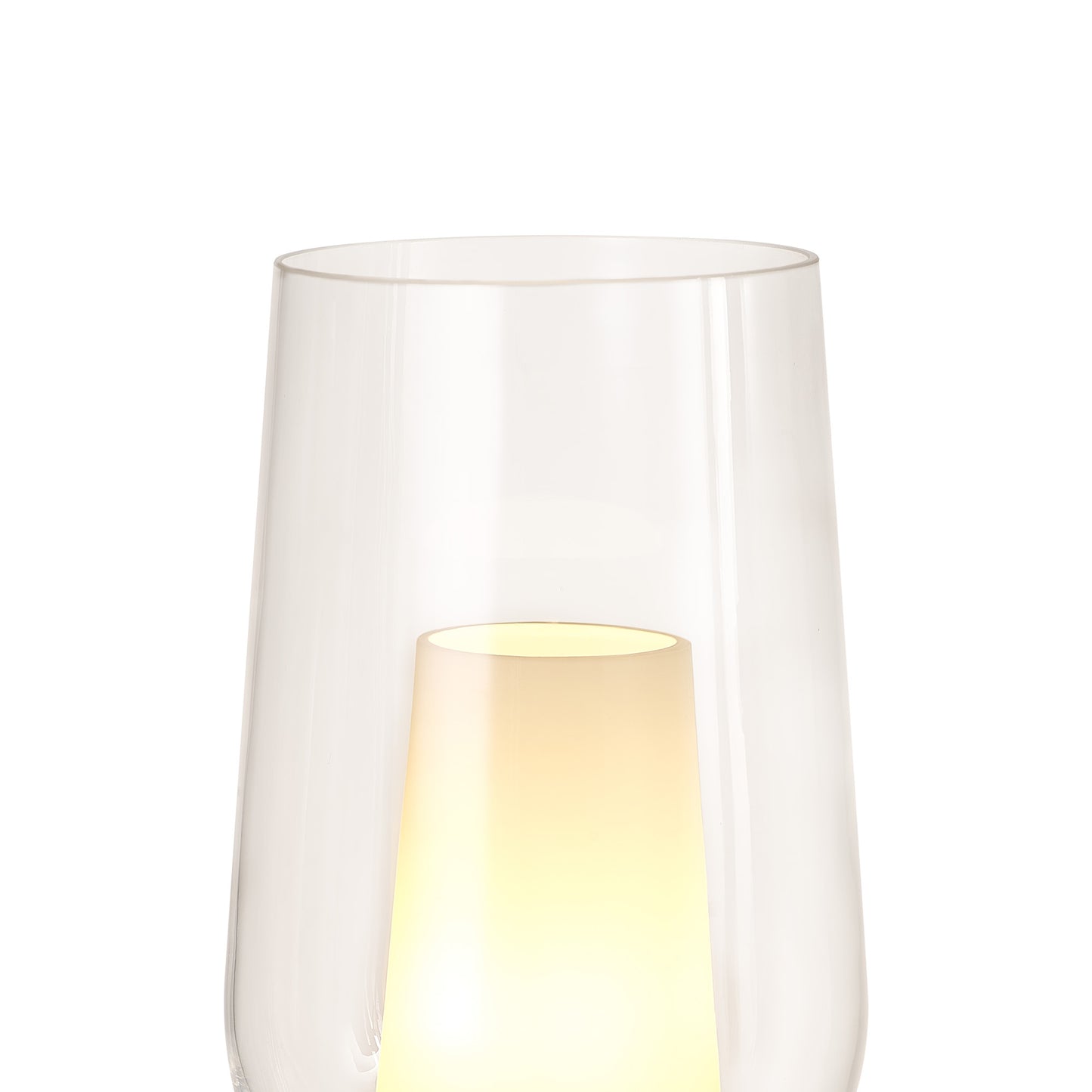 Nora Table Lamp, 1 Light E27, White/Wood/Clear Glass With Frosted Inner by Mantra