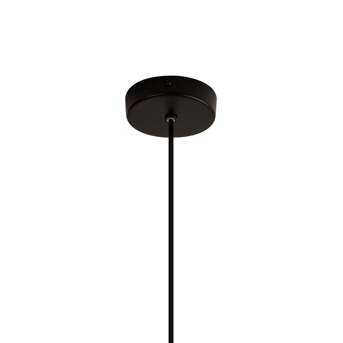 Nora Single Pendant, 1 Light Adjustable E27, Black/Black Marble/Chrome Glass With Frosted Inner by Mantra