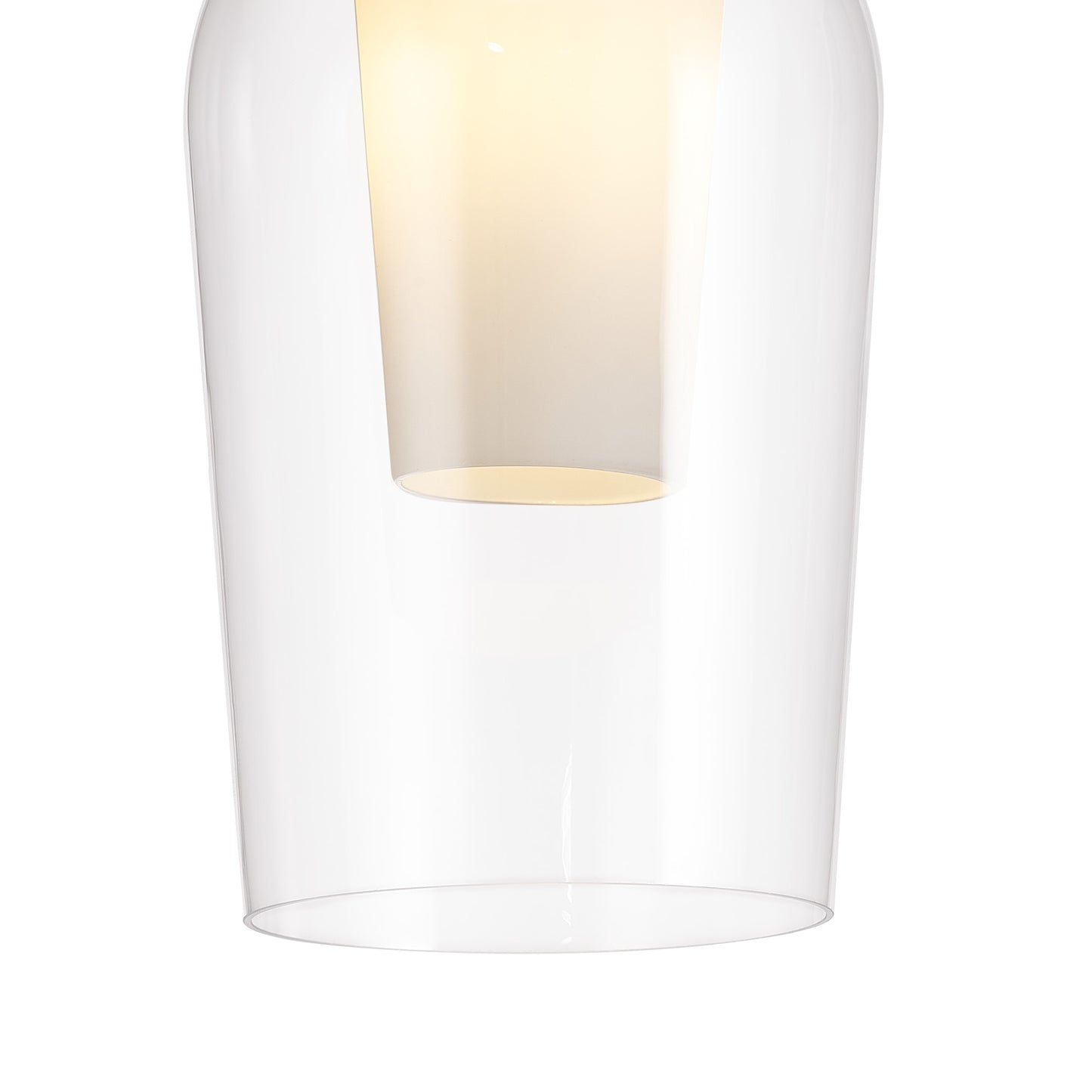 Nora Semi Ceiling, 1 Light E27, Gold/White/Clear Glass With Frosted Inner by Mantra