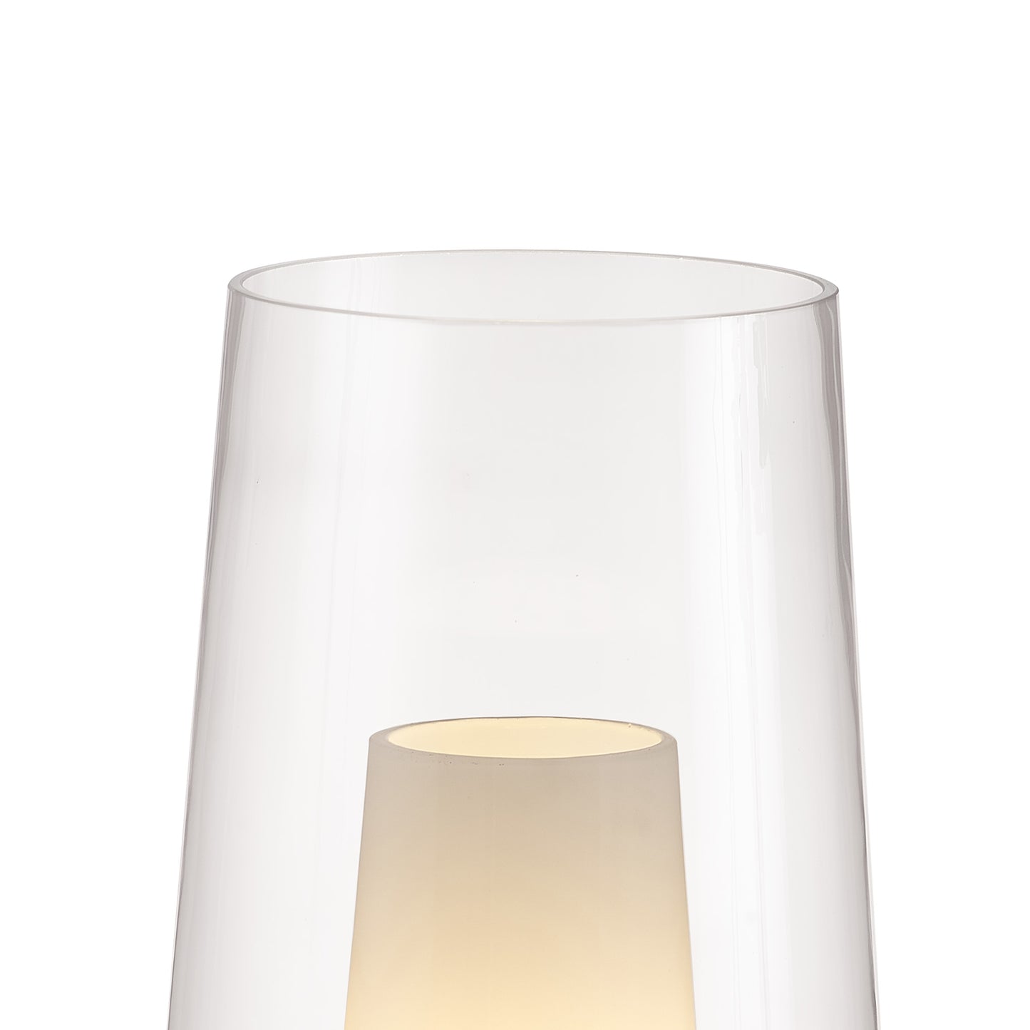 Nora Table Lamp, 1 Light E27, Gold/White/Clear Glass With Frosted Inner by Mantra