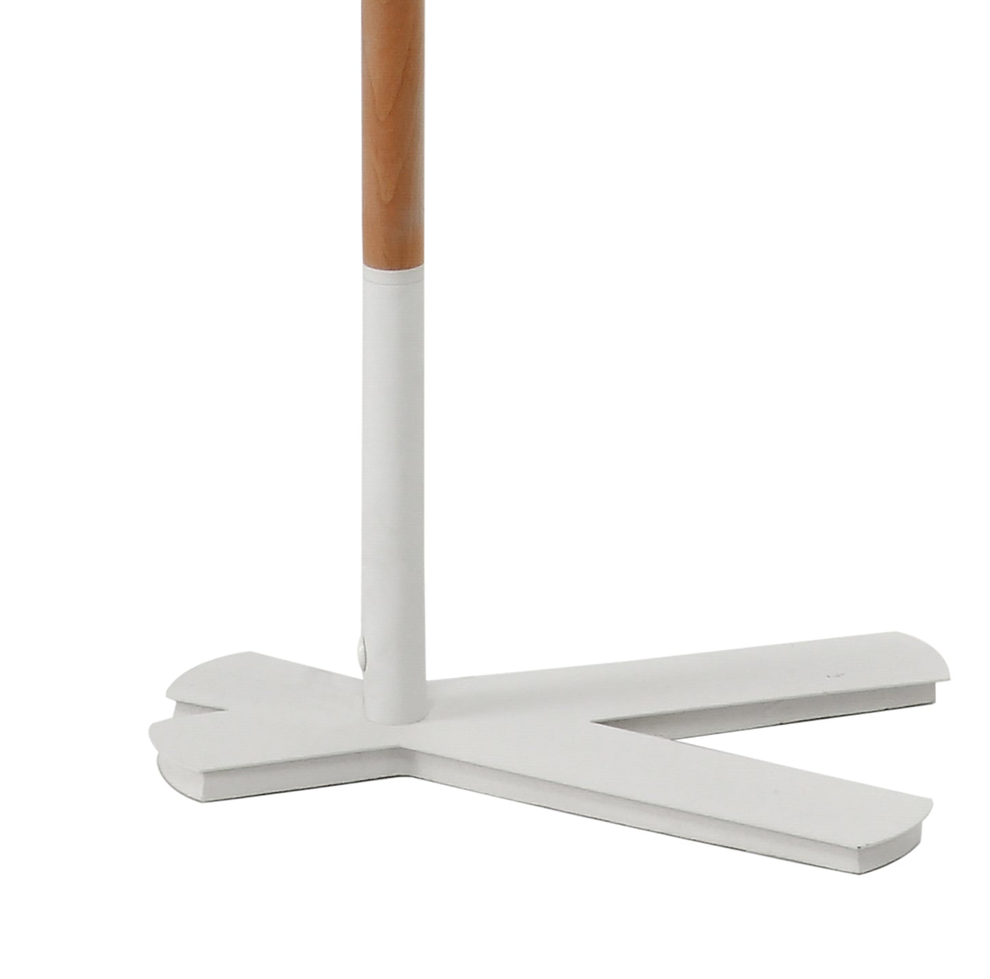 Nordica Floor Lamp With White Shade 1 Light E27, Matt White/Beech With Ivory White Shade by Mantra