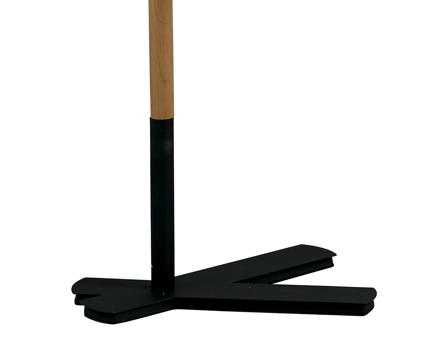 Nordica Floor Lamp With Black Shade 1 Light E27, Matt Black/Beech With Black Shade by Mantra