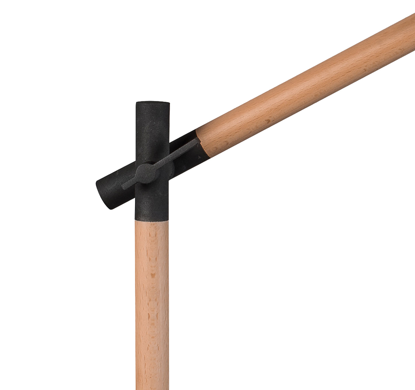 Nordica Table Lamp With Black Shade 1 Light E27, Matt Black/Beech With Black Shade by Mantra