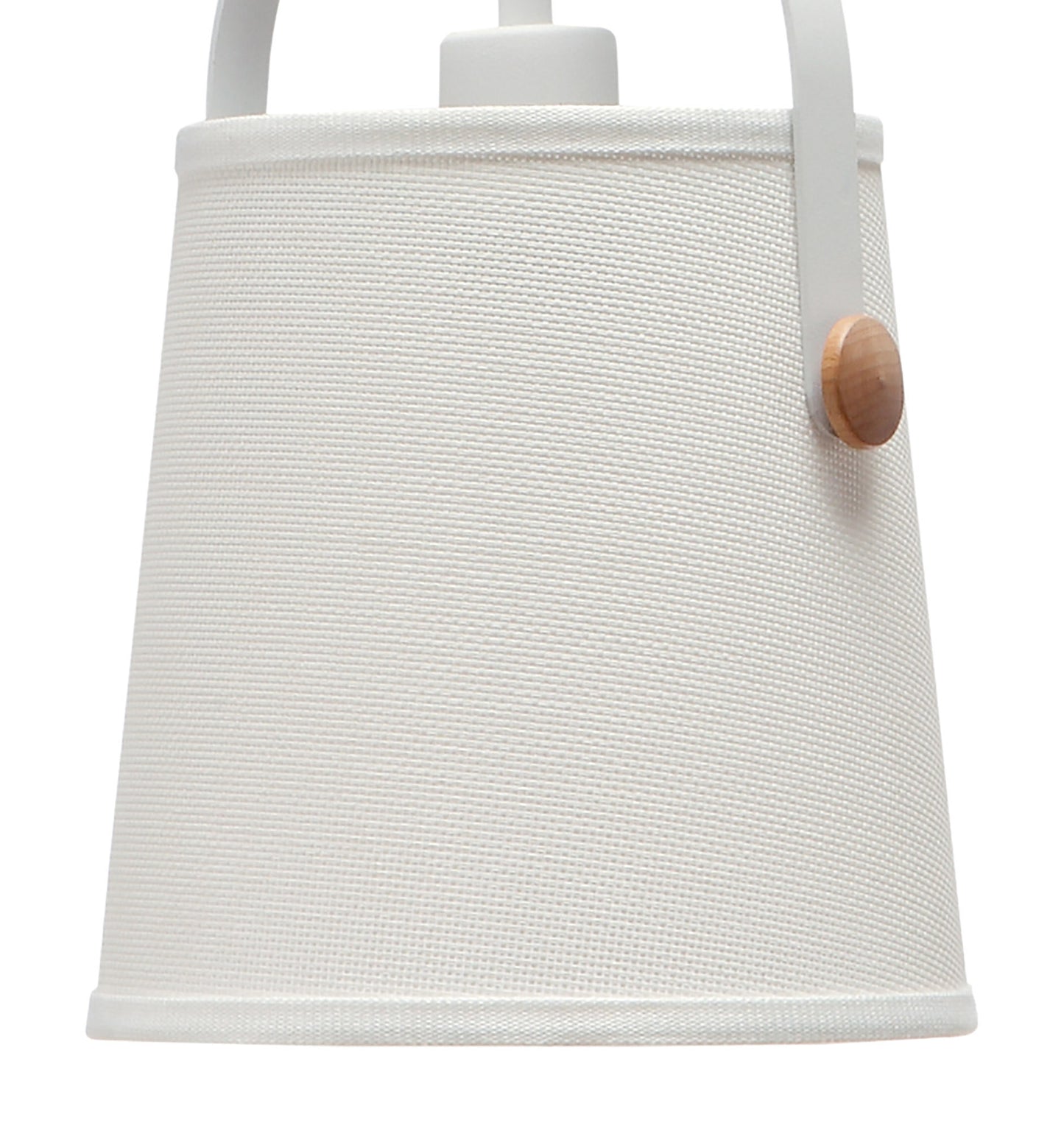 Nordica Pendant With White Shade 1 Light E27, Matt White/Beech With Ivory White Shade by Mantra