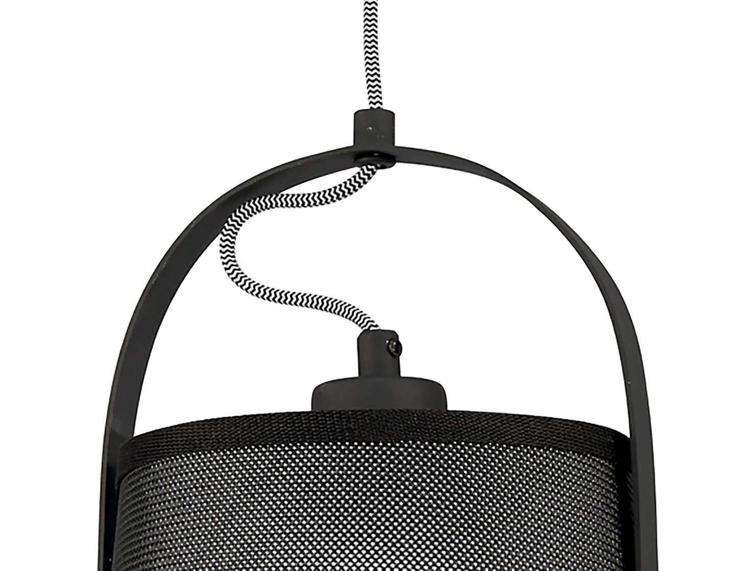 Nordica Pendant With Black Shade 1 Light E27, Matt Black/Beech With Black Shade by Mantra