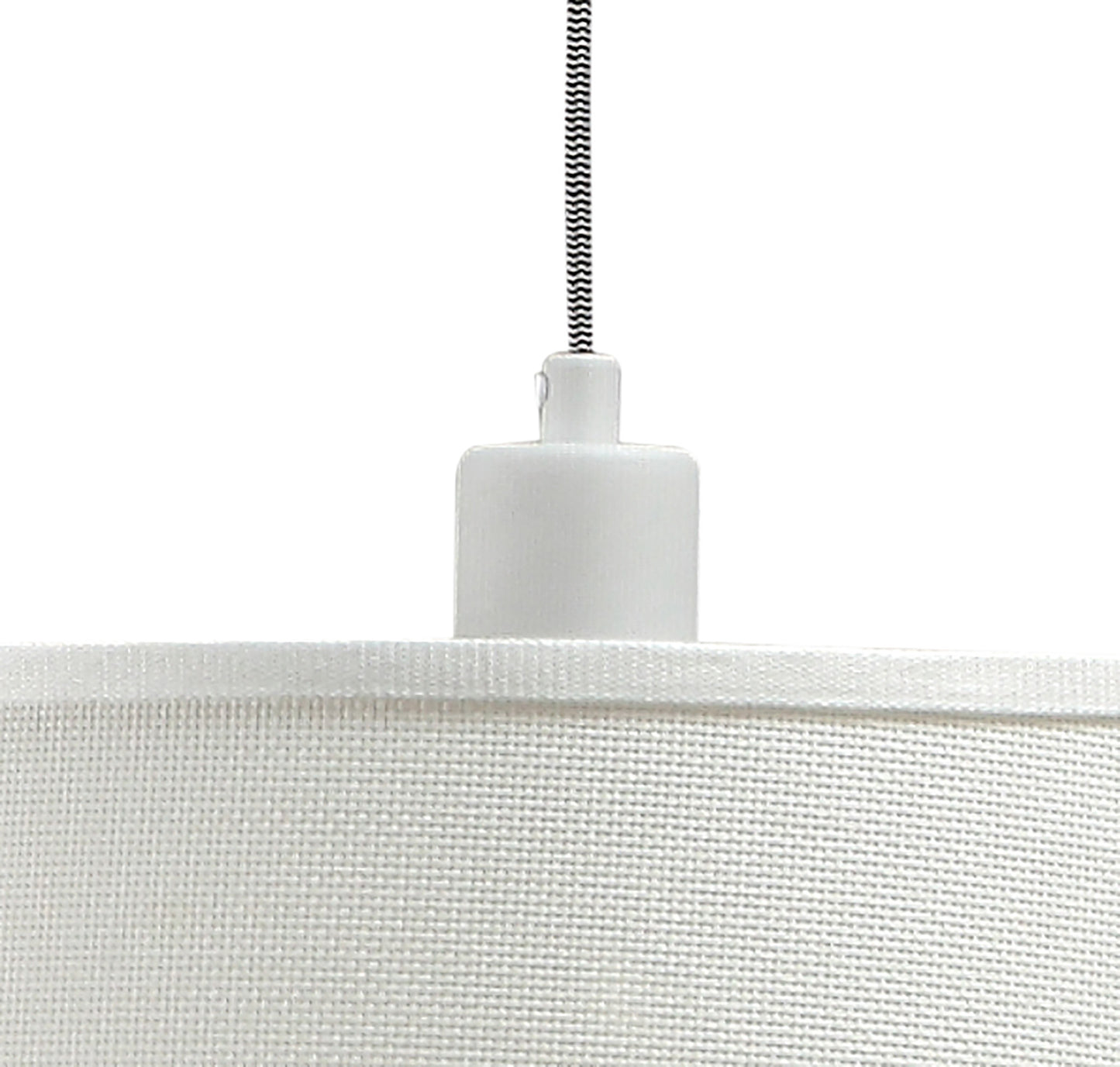 Nordica Linear Pendant With White Shade 2 Light E27, Matt White/Beech With Ivory White Shades by Mantra