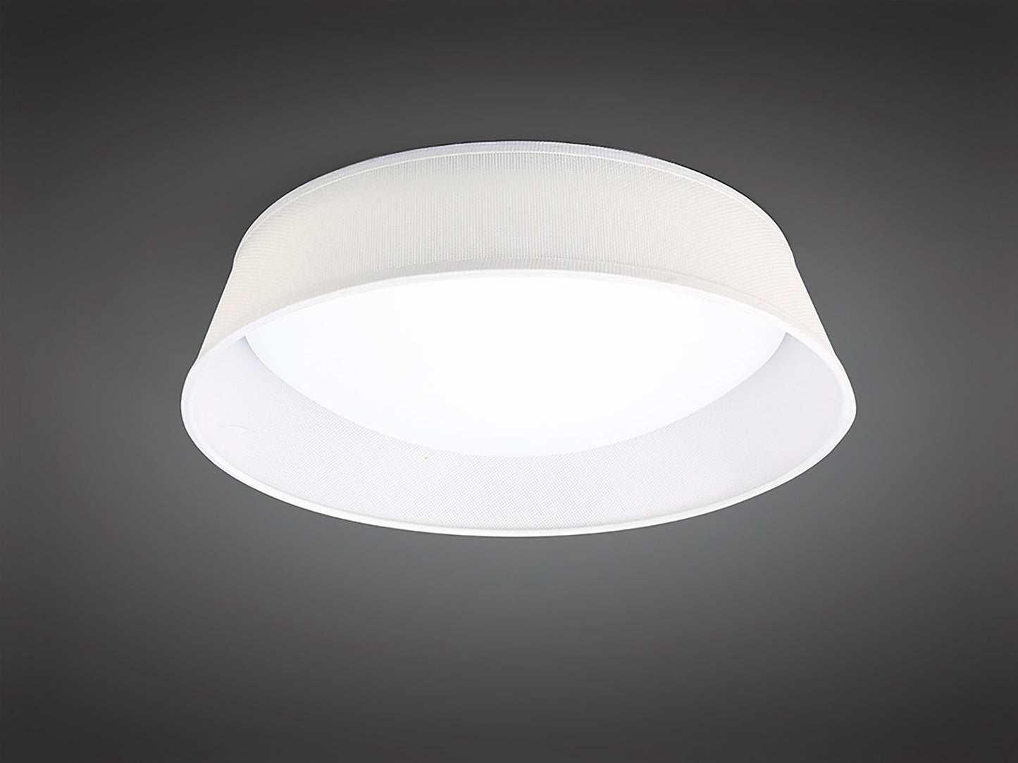 Nordica Flush Ceiling 21W LED 45CM Off White 3000K, 2100lm, White Acrylic With Ivory White Shade, 3yrs Warranty by Mantra