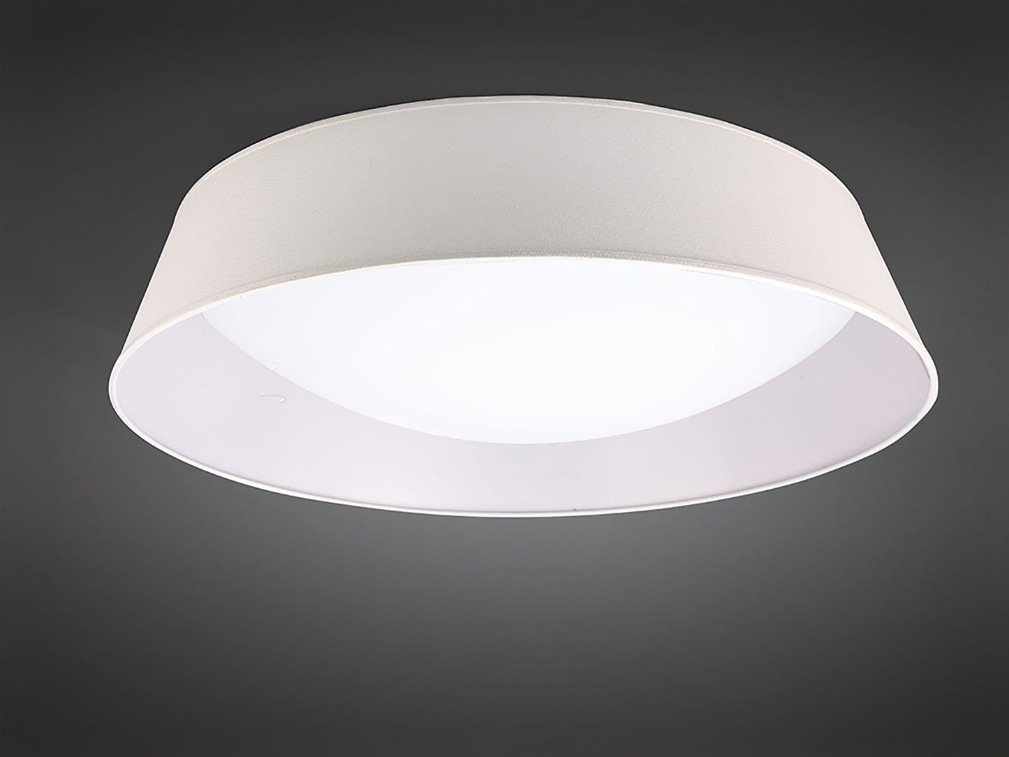 Nordica Flush Ceiling 60W LED 90cm Off White 3000K, 4200lm, White Acrylic With Ivory White Shade, 3yrs Warranty by Mantra