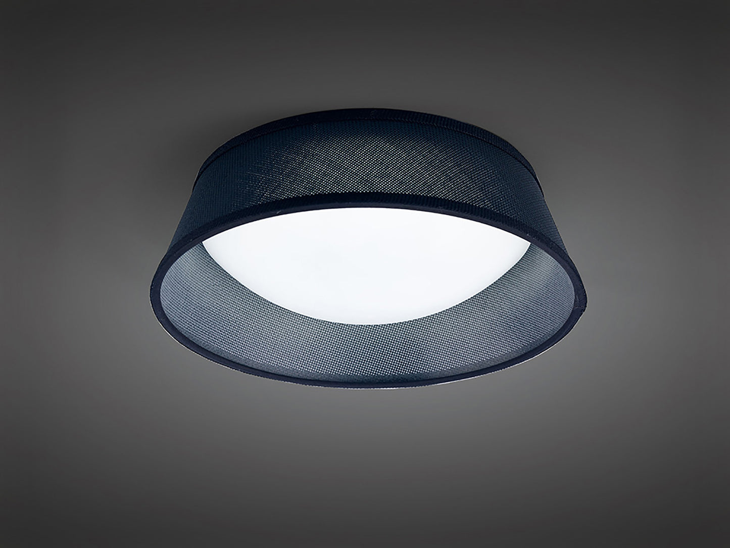 Nordica Flush Ceiling 12W LED 32CM Black 3000K, 120lm, White Acrylic With Black Shade, 3yrs Warranty by Mantra