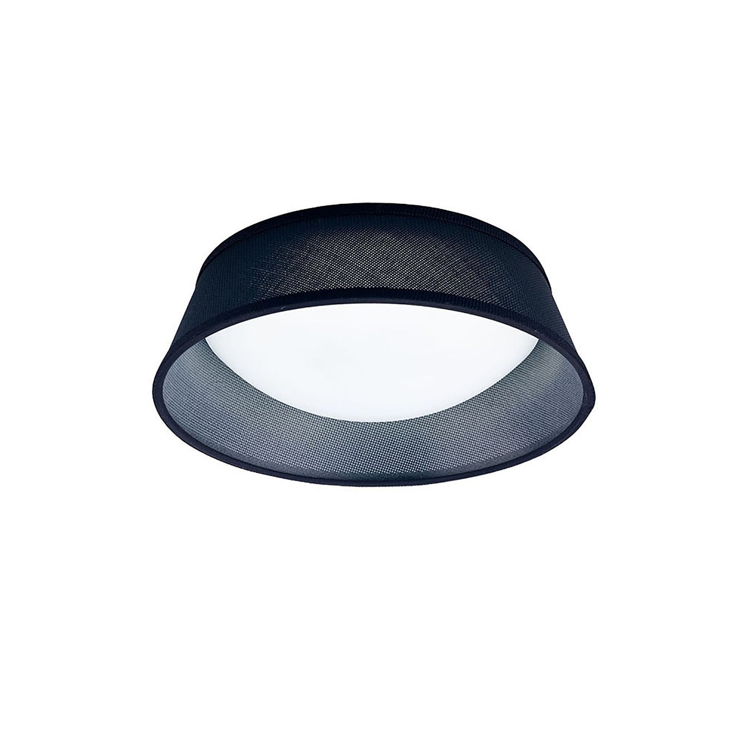 Nordica Flush Ceiling 12W LED 32CM Black 3000K, 120lm, White Acrylic With Black Shade, 3yrs Warranty by Mantra