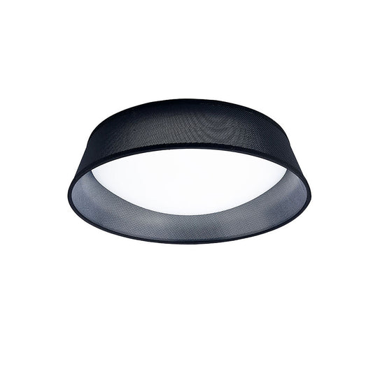 Nordica Flush Ceiling 21W LED 45CM Black 3000K, 2100lm, White Acrylic With Black Shade, 3yrs Warranty by Mantra