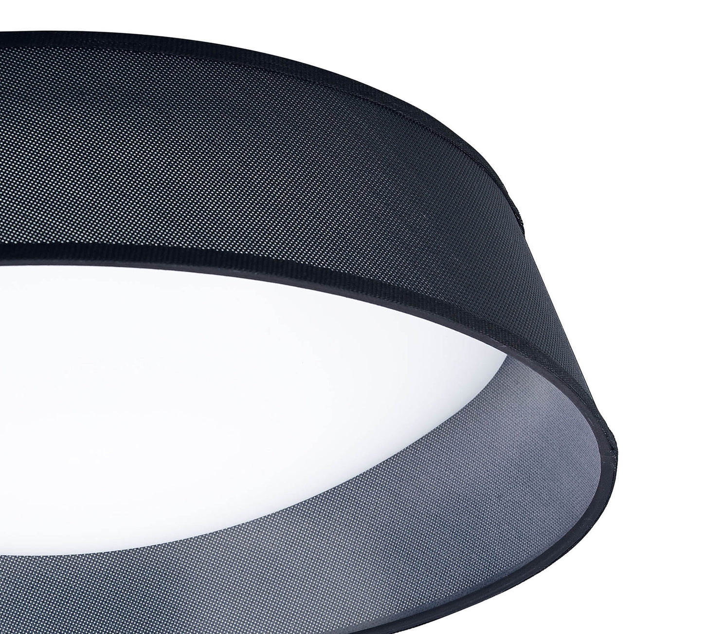 Nordica Flush Ceiling, 5 Light E27 Max 20W, 60cm, White Acrylic With Black Shade, 2yrs Warranty by Mantra