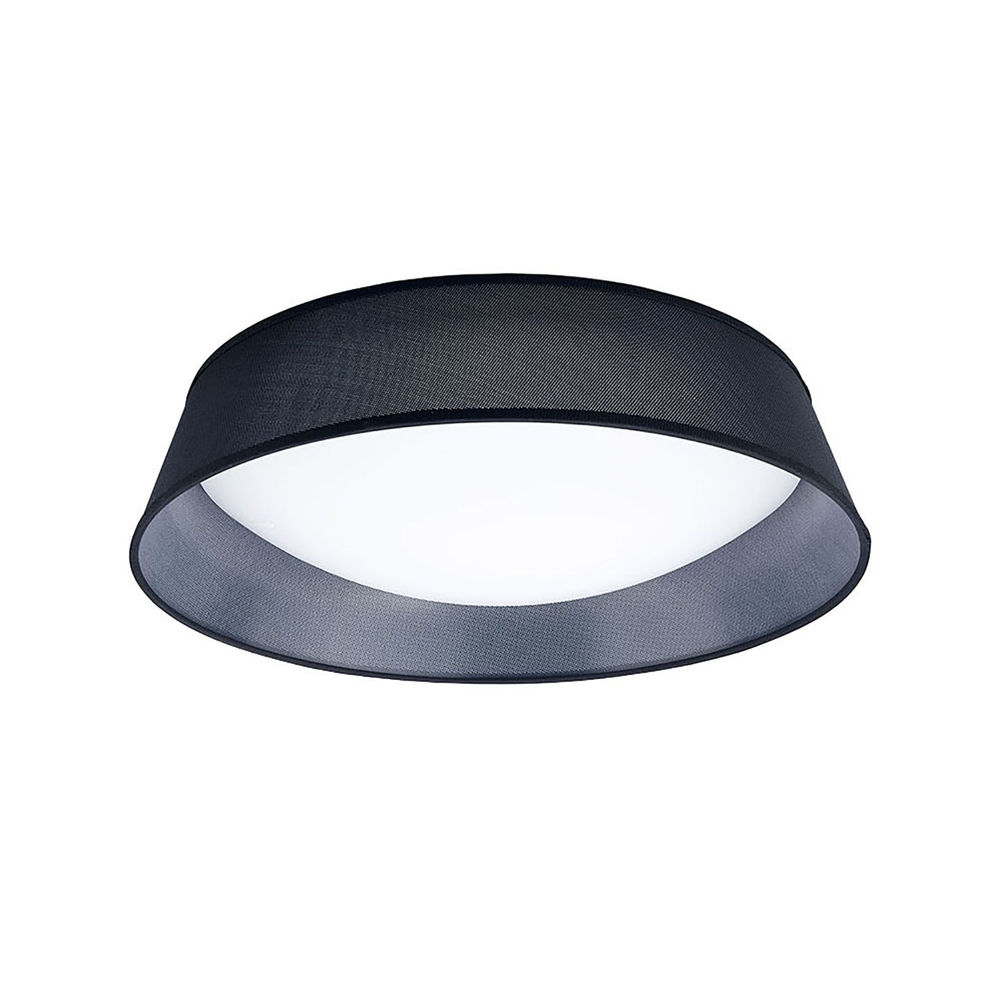 Nordica Flush Ceiling, 5 Light E27 Max 20W, 60cm, White Acrylic With Black Shade, 2yrs Warranty by Mantra