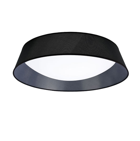 Nordica Flush Ceiling, 9 Light E27 Max 20W, 90cm, White Acrylic With Black Shade, 2yrs Warranty by Mantra