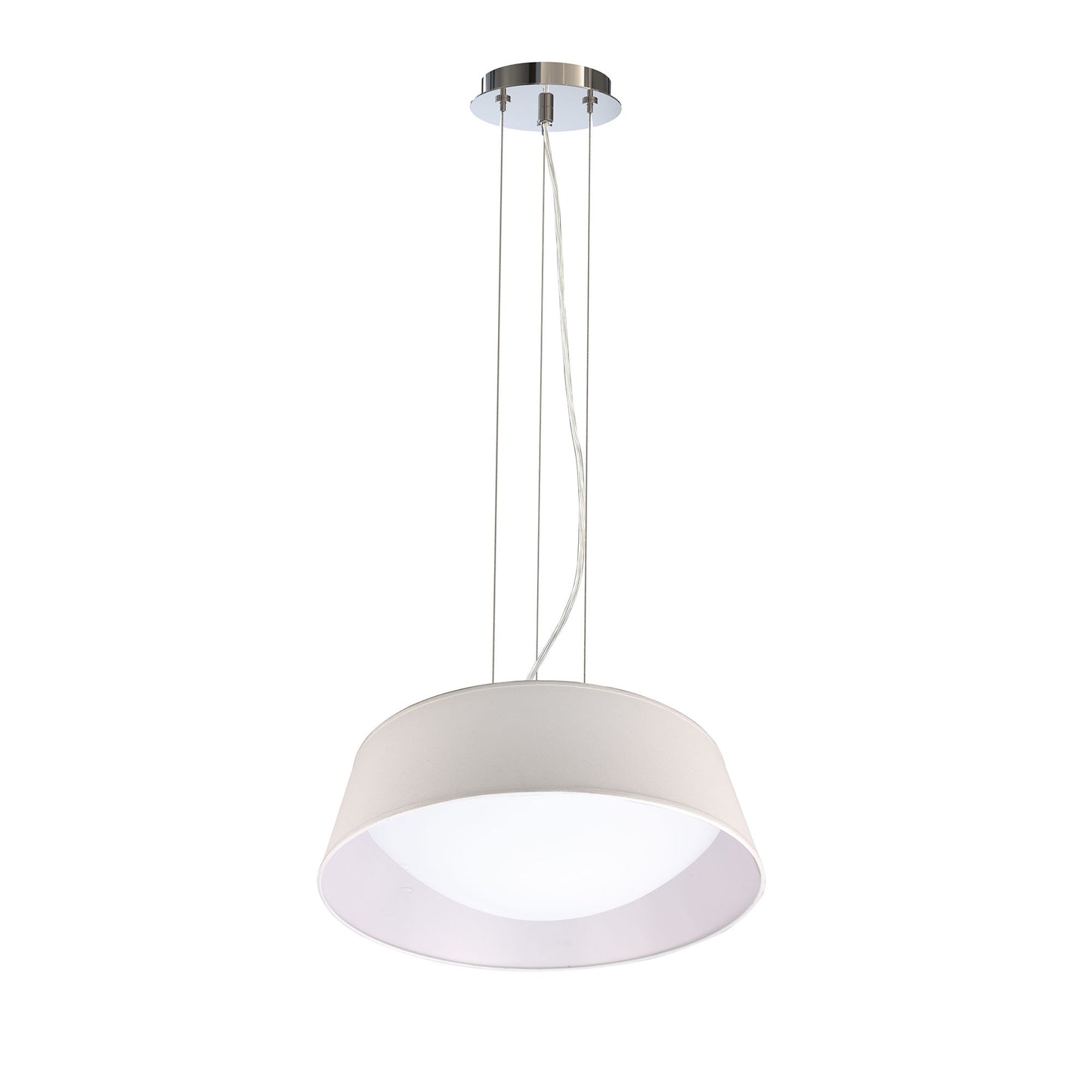 Sabina Pendant Kit 43CM, Polished Chrome/White Acrylic by Mantra