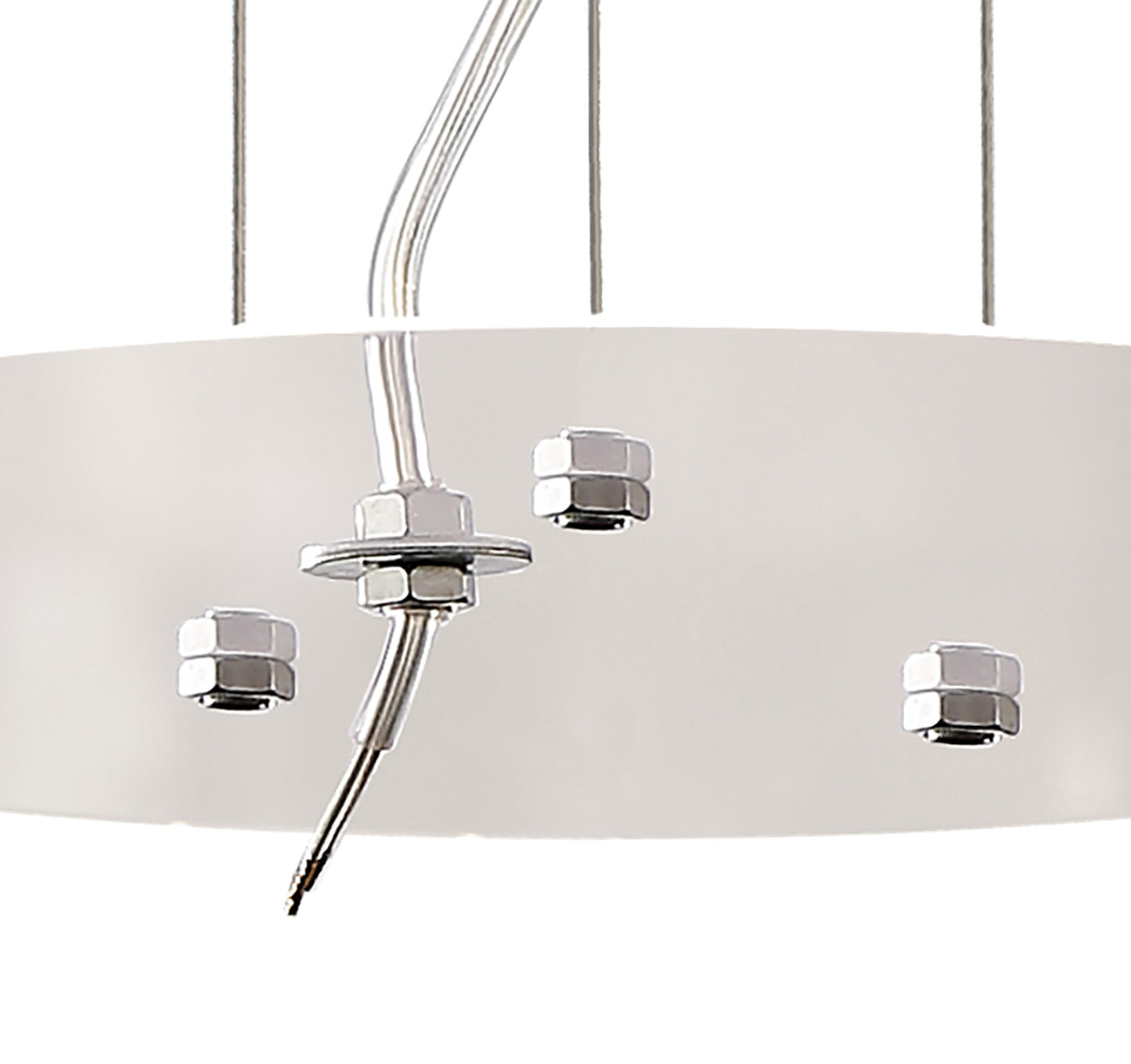 Sabina Pendant Kit 43CM, Polished Chrome/White Acrylic by Mantra