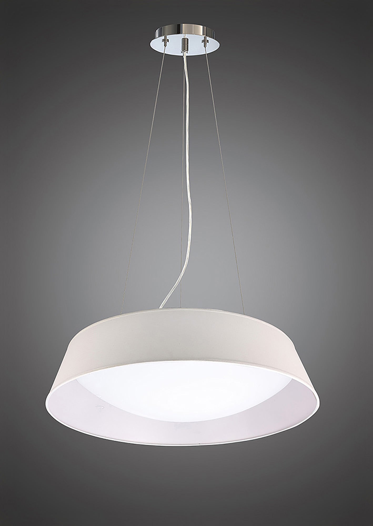 Sabina Pendant Kit 59CM, Polished Chrome/White Acrylic by Mantra