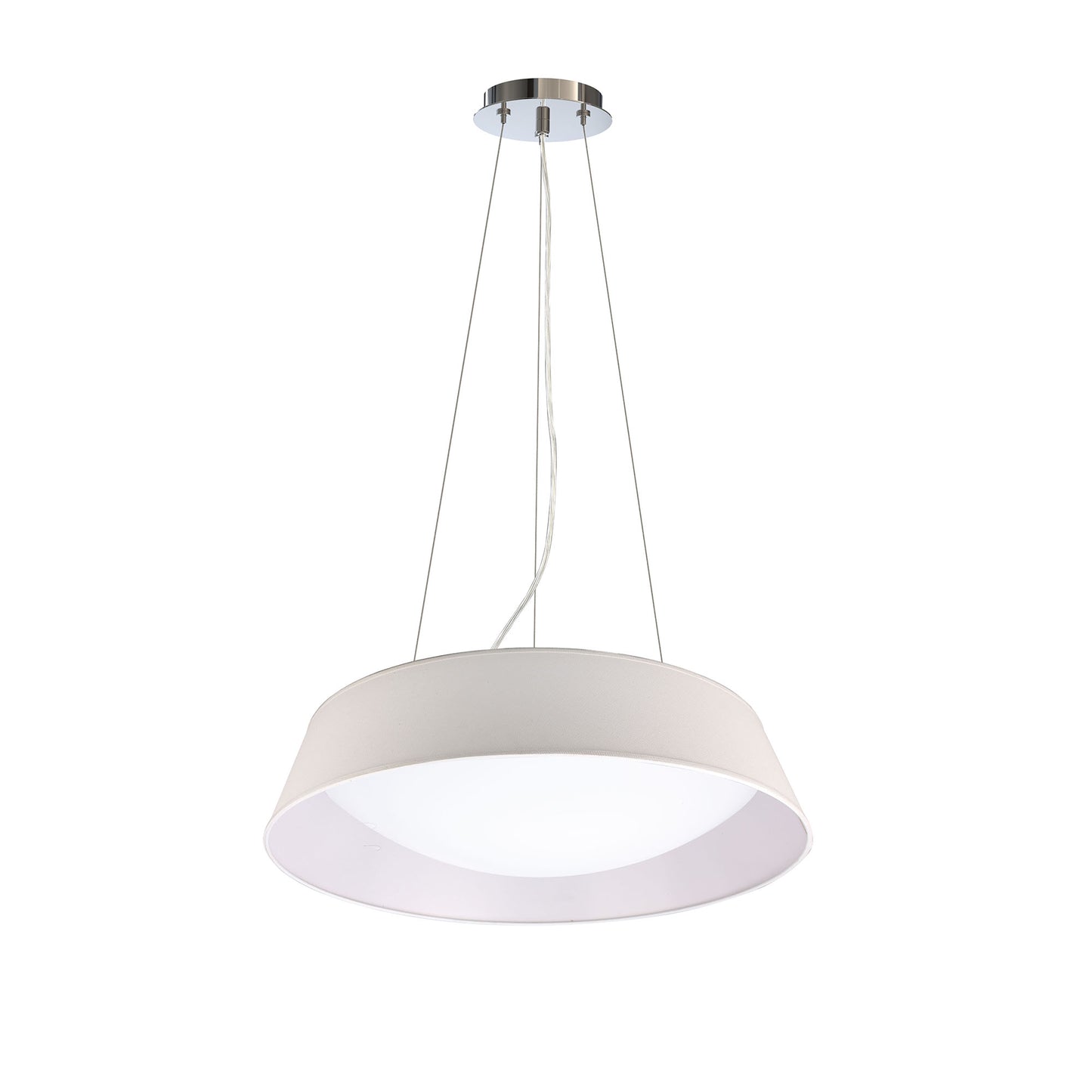 Sabina Pendant Kit 59CM, Polished Chrome/White Acrylic by Mantra