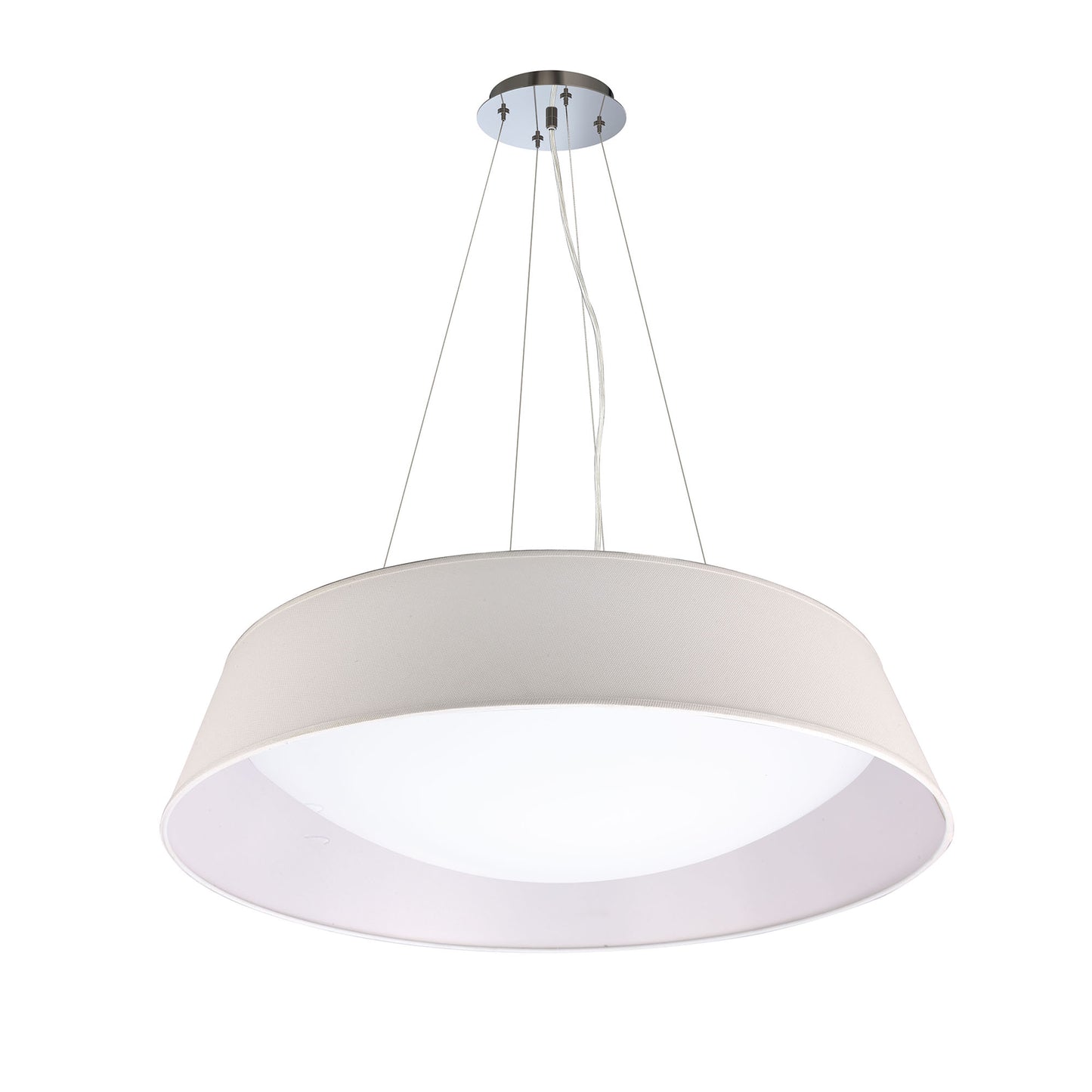 Nordica Pendant Kit 90CM, Polished Chrome/White Acrylic by Mantra