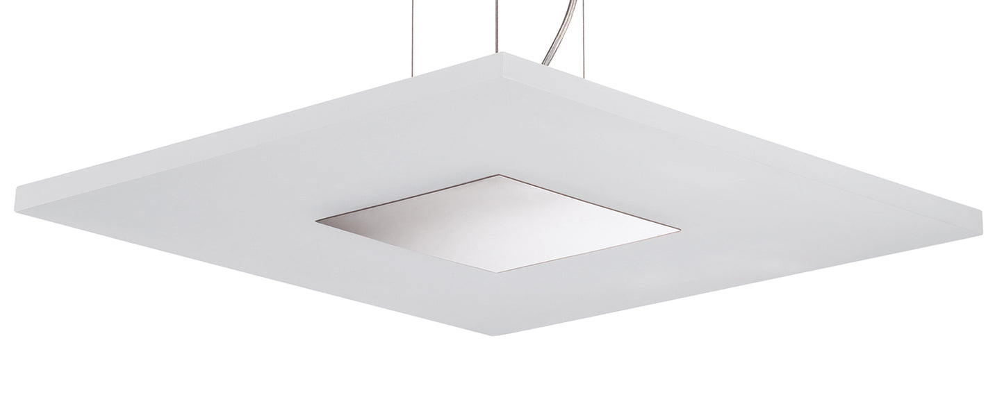 Notte Pendant 28W LED Square 3000K, 1700lm, Polished Chrome/Frosted Acrylic, 3yrs Warranty by Mantra